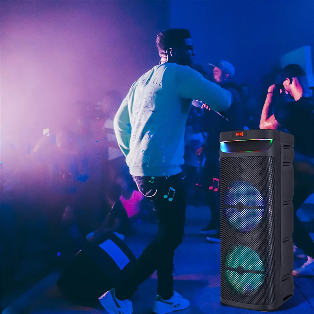 CURUK 3000W Dual Portable Bluetooth Party Speaker Subwoofer