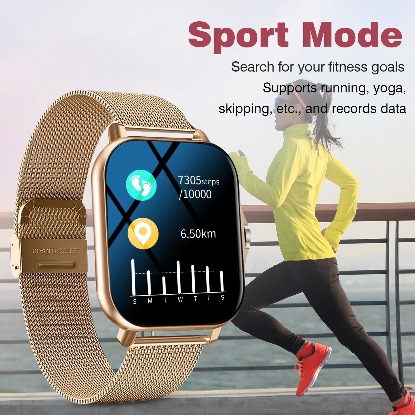 Odelettevcy Smartwatch With Phone Calling Multisport Modes Message Alerts