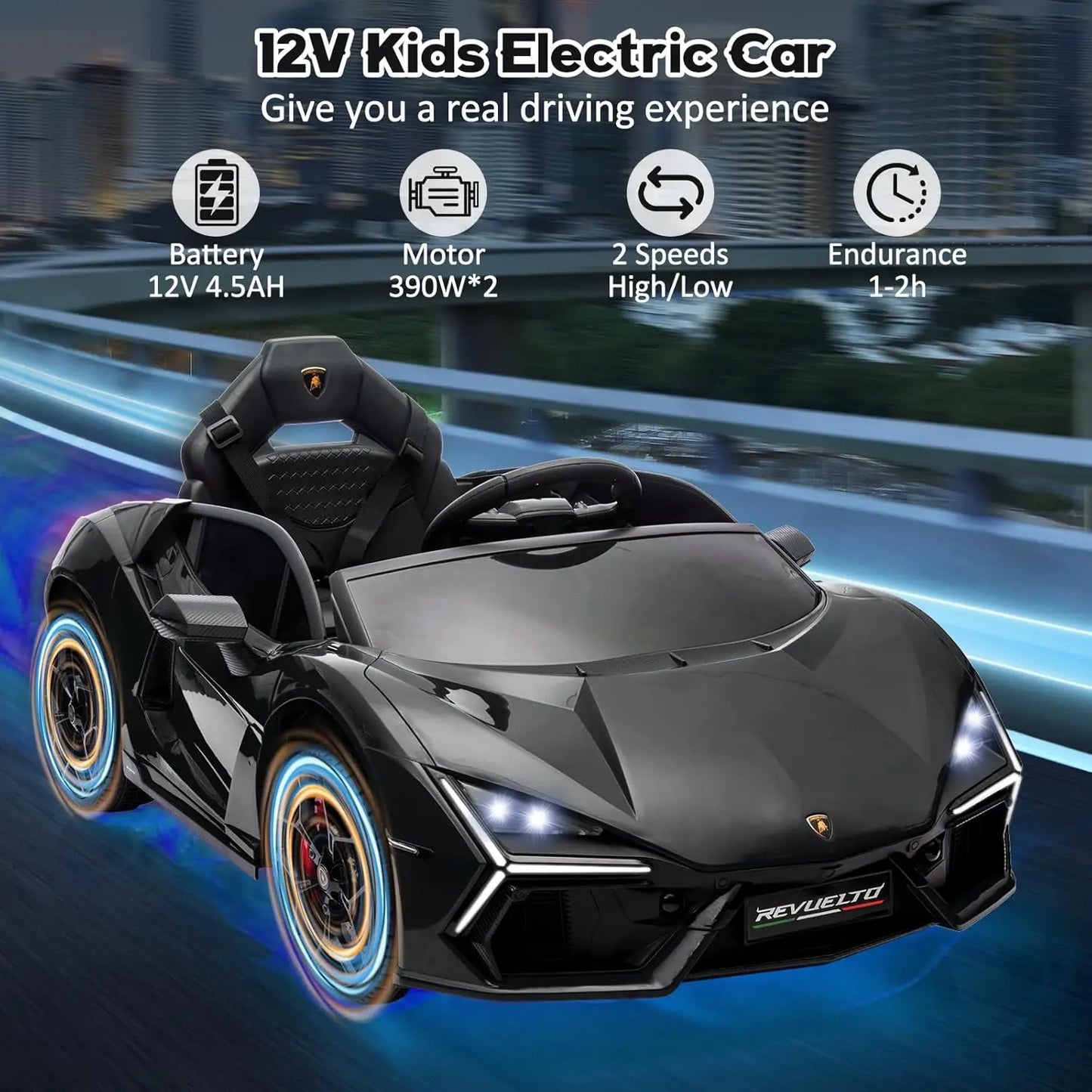 3-8 Years Ride On Car Toy for Kids Children Boys Girls Gift Electric Vehicle with Bluetooth USB Music Remote Control Headlight