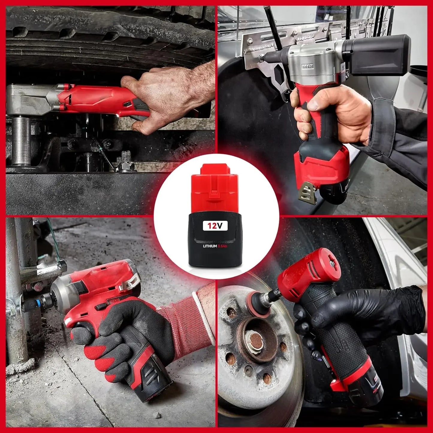 1/2/4Pcs 12V 3.5Ah M12 Replace for Milwaukee 12V Battery Pin Compatible with Milwaukee 48-11-2401 48-11-2420 Li-Ion Battery