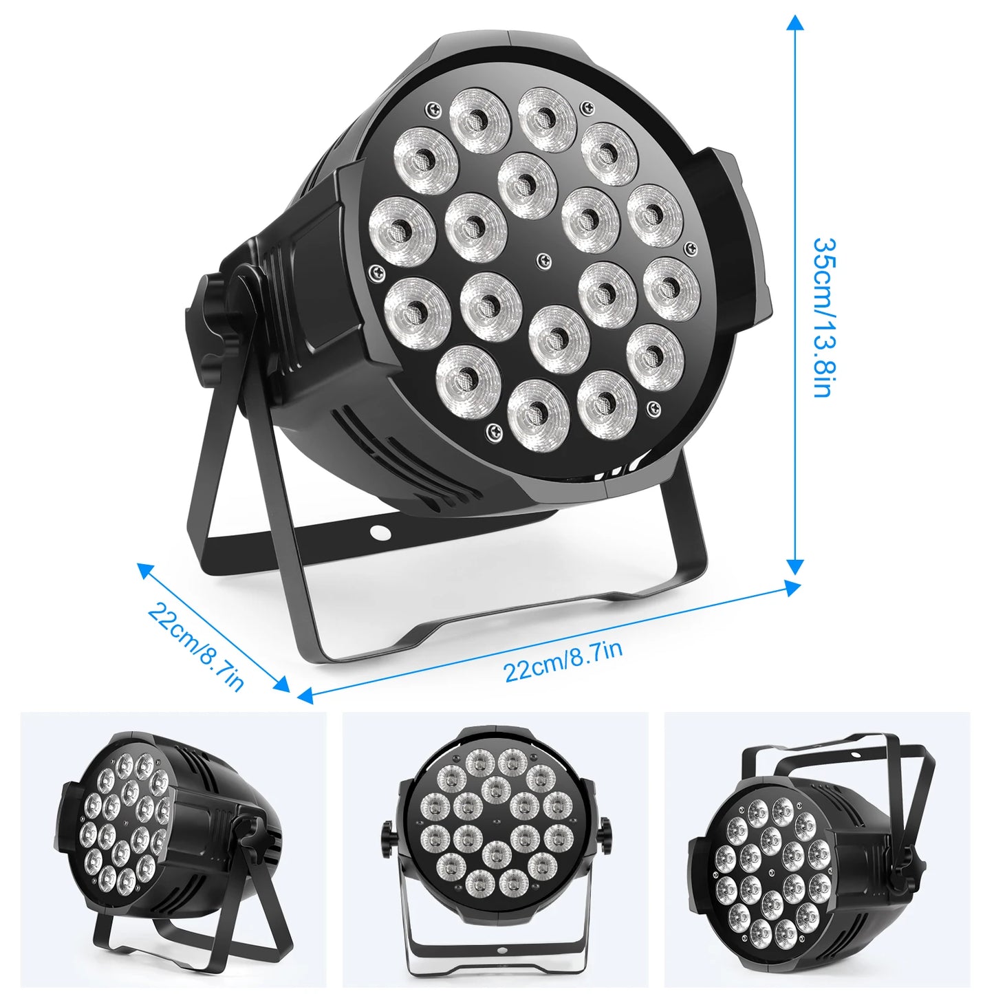 U'King 4PCS 200W 18 LED Par Light 4in1 18x8W RGBW Stage Light DMX 512 Control 4/8CH Flat Lighting Christmas DJ Party Disco Lamp