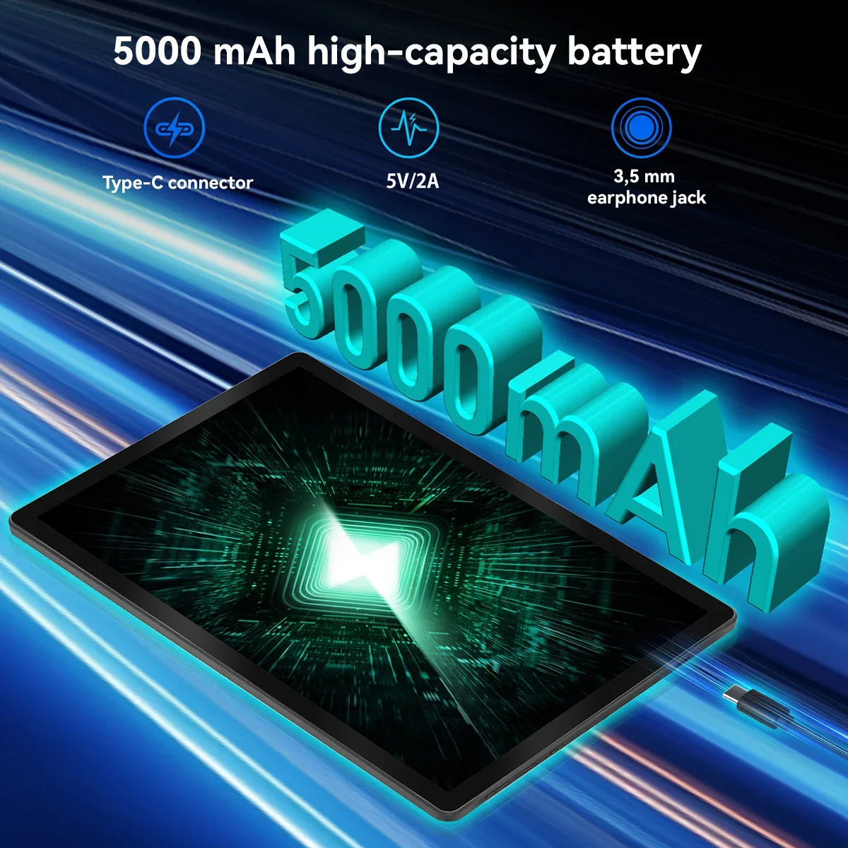 URAO 10 Inch Android 15 Tablet 8 Core Tablets 24GB+128GB 1TB Expansion WiFi6 5MP+8MP Stylus Keyboard Mouse Headphone PC PAD Set