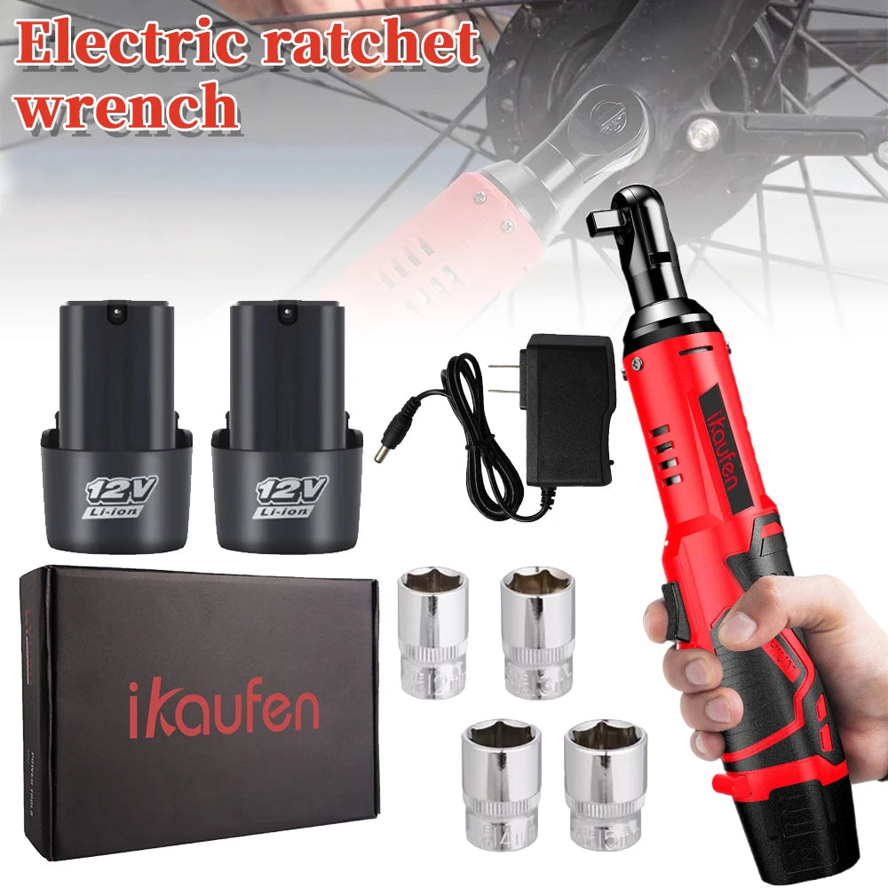 Rechargeable Electric Ratchet Wrench Diagonal Drill Screwdriver Removable Screws and Nuts Auto Repair Tools