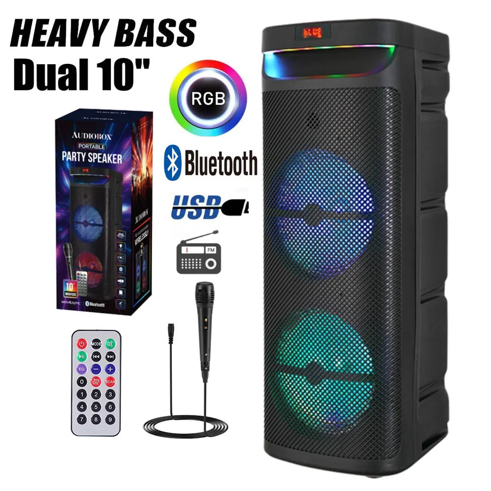 CURUK 3000W Dual Portable Bluetooth Party Speaker Subwoofer