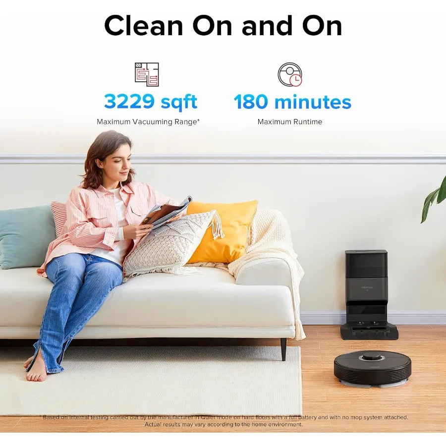 Q7 Max+ Robot Vacuum and Mop with AutoEmpty Dock for Continuous HandsFree Cleaning Up to 7 Weeks APPControlled Mopping 4200Pa H