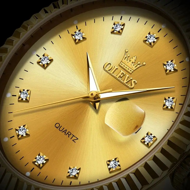 OLEVS 5526 Men's Quartz Watch Original Stainless Steel Waterproof Luminous Men's Watch Fashion Luxury 42mm Men Large Dial Watch