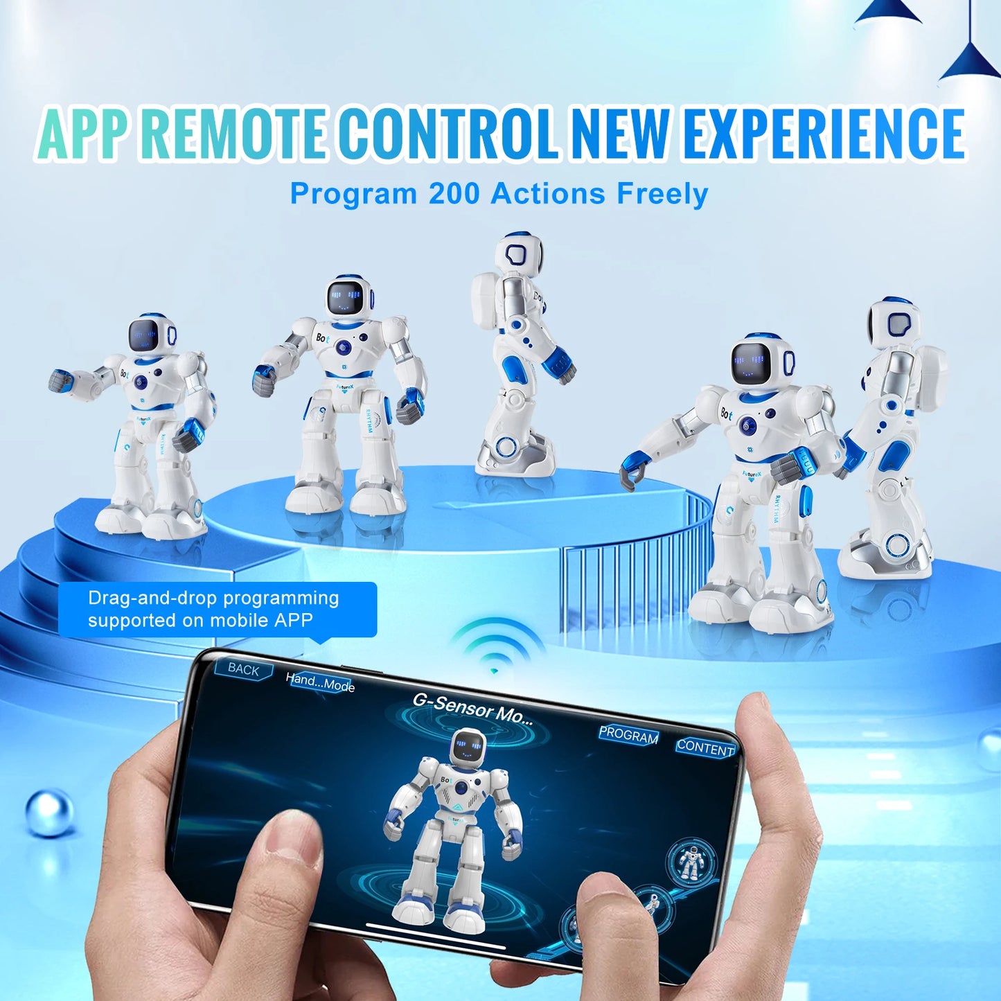 SucceBuy RC Robot Early Education Intelligent APP Remote Control Robot Electric Sing Dancing for Children's Toys Birthday Gifts