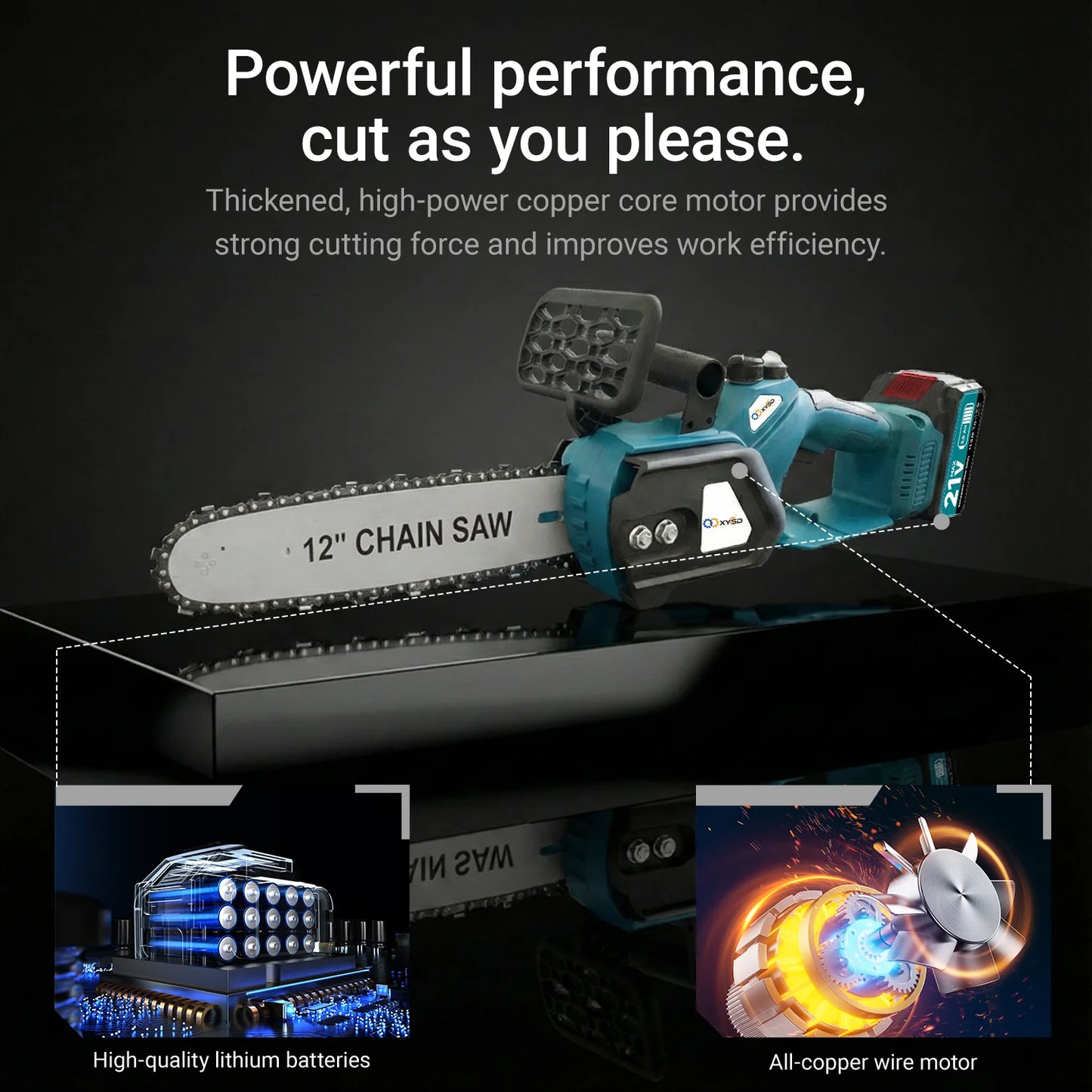 XYSD 12-inch cordless electric mini chainsaw is a portable gardening tool and the perfect gift for grandfathers and fathers.