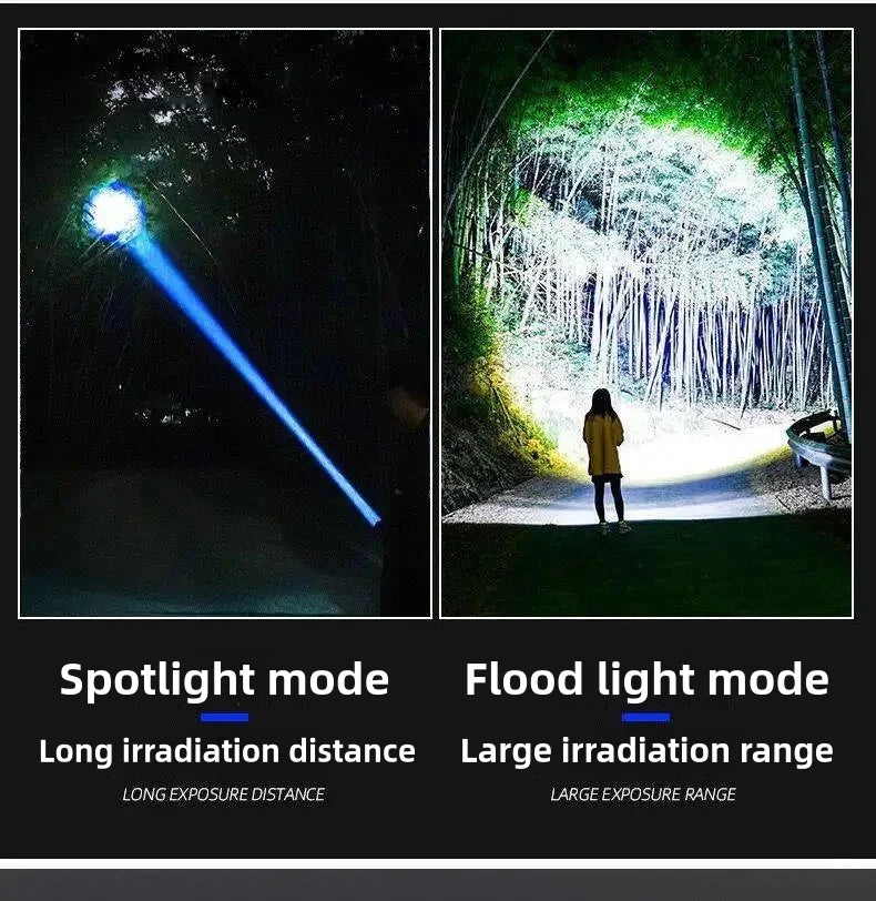 KEWEN 10000W Built-in Battery Flashlight Emergency Spotlight