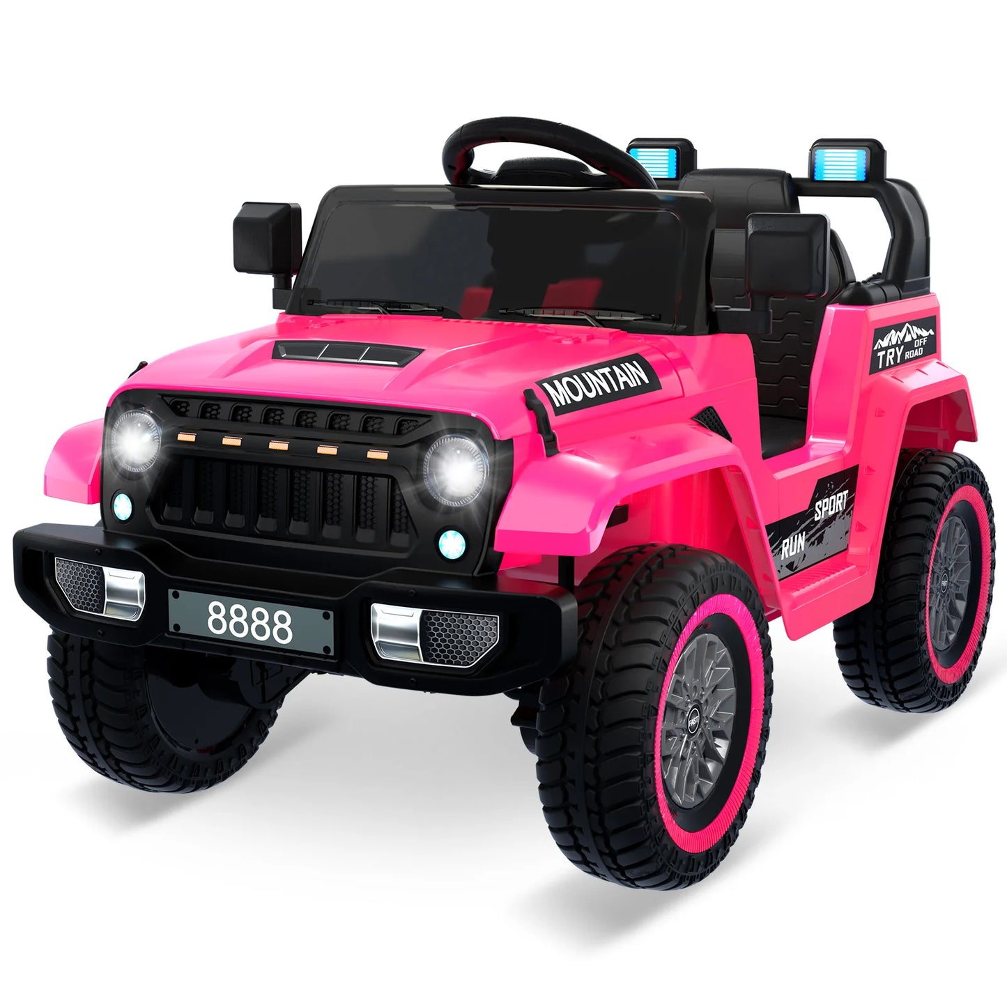 12V Kids Ride on Truck Car, Battery Powered,Electric Vehicles Toy for 3-5 Y Boys Girls Gift,3 Speeds, LED Lights,Remote Control