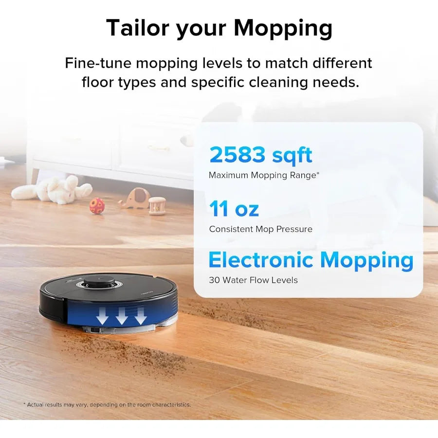 Q7 Max+ Robot Vacuum and Mop with AutoEmpty Dock for Continuous HandsFree Cleaning Up to 7 Weeks APPControlled Mopping 4200Pa H