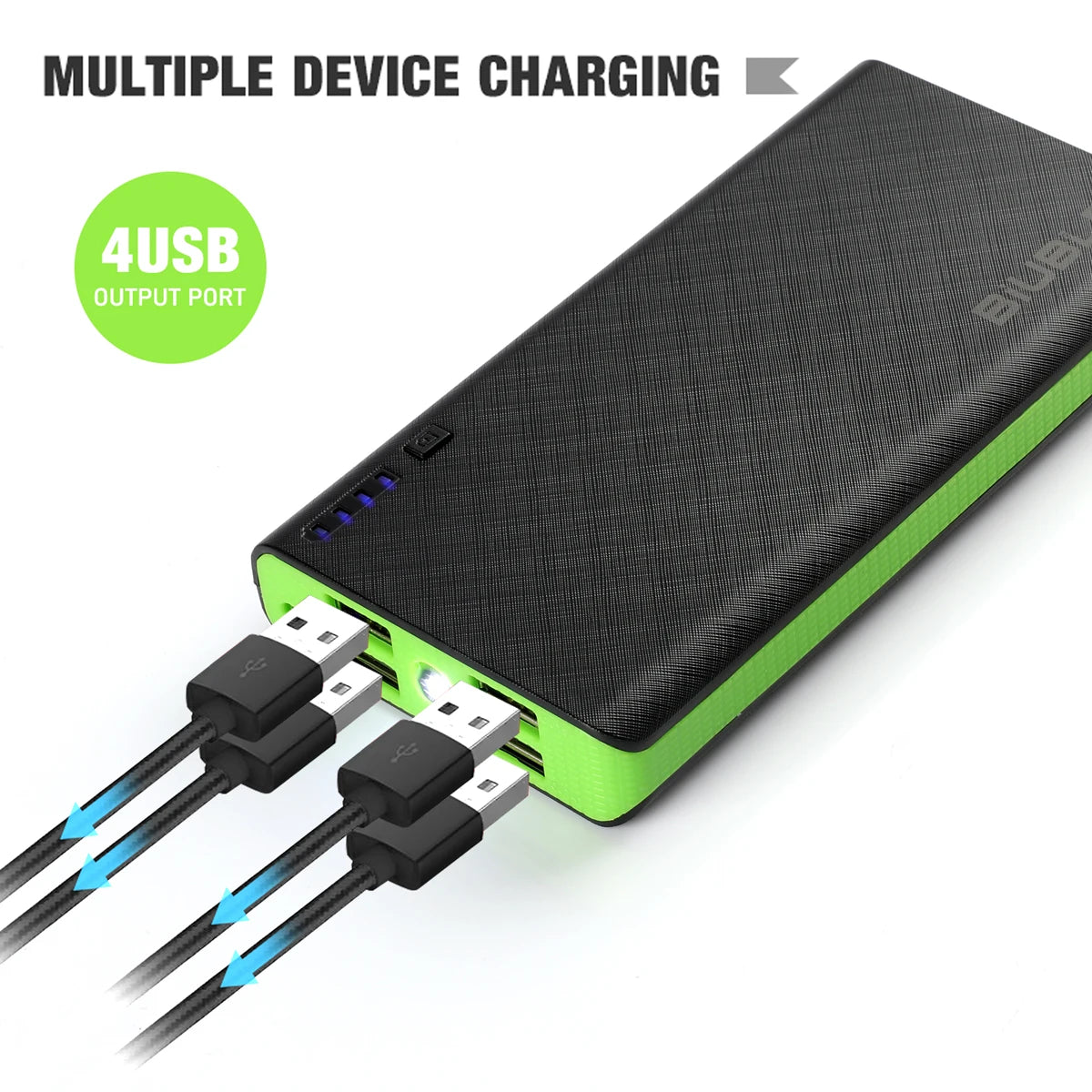 20000 mAh power bank fast charging 100% sufficient capacity portable battery charger iPhone, Xiaomi, Huawei, Samsung