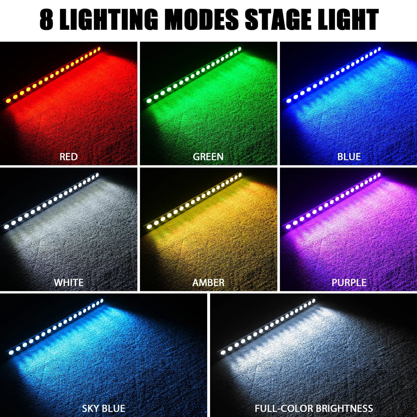 U'King 1/2/4Pcs 120W Wall Washer Lights 18X8W RGBW LED Stage Light Bar With White Fill Lighting For Wedding Party KTV Club Event