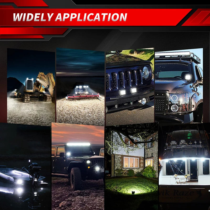 280W LED Light Bar Combo - 7 Inch, 28000lm Pod Lights for Trucks, Tractors & Off-Road Vehicles - Spot & Flood Beam Fog Lights fo