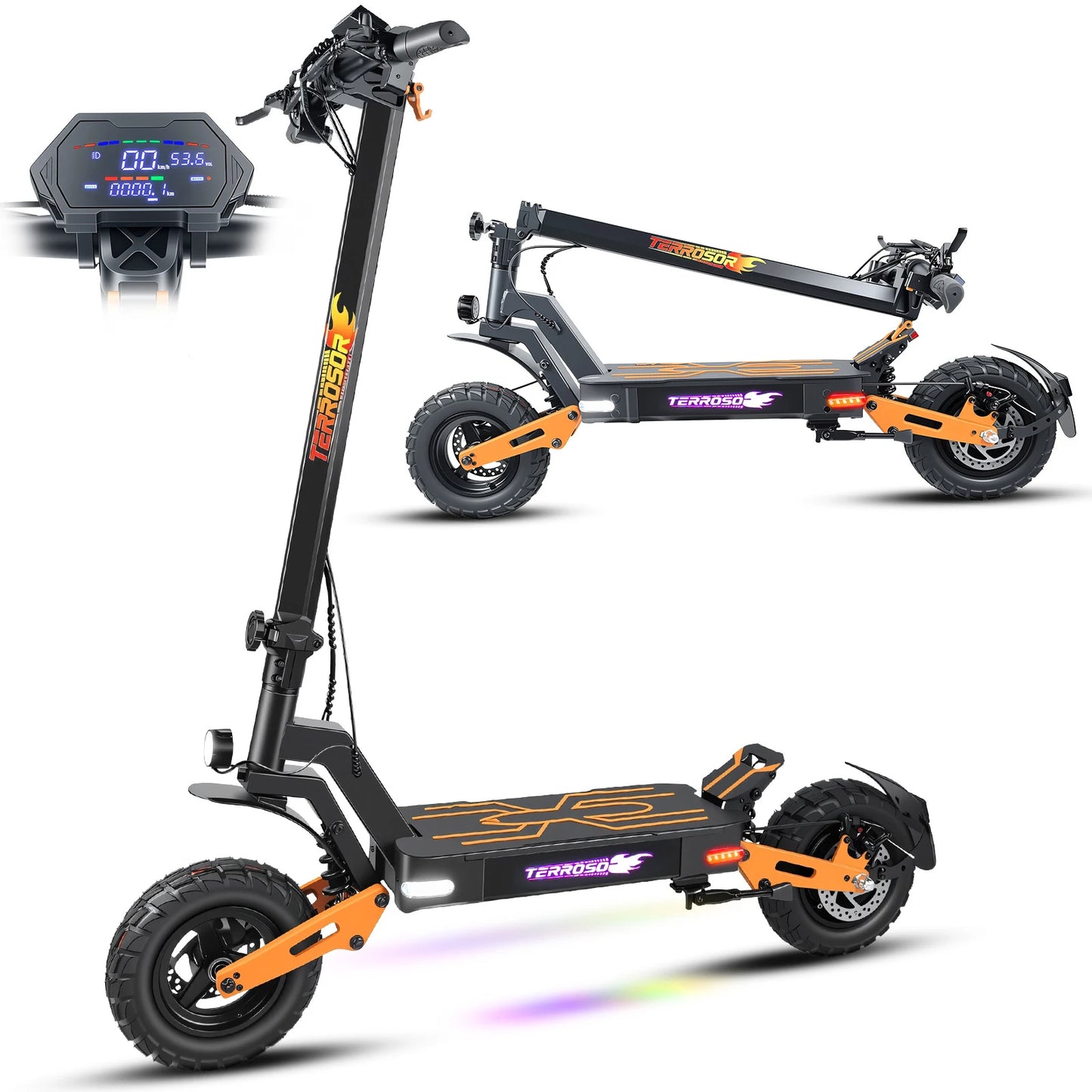 Folding Electric Scooter 1200W With Suspension Up To 40 Mph