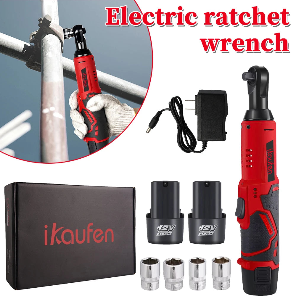 Rechargeable Electric Ratchet Wrench Diagonal Drill Screwdriver Removable Screws and Nuts Auto Repair Tools