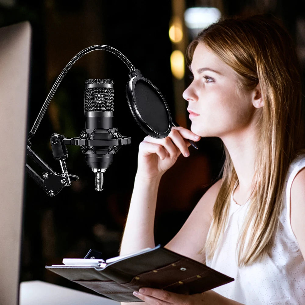 Podcast Equipment Bundle with Voice Changer and BM-800 Microphone Podcast Microphone Bundle for Live Streaming Singing Gaming