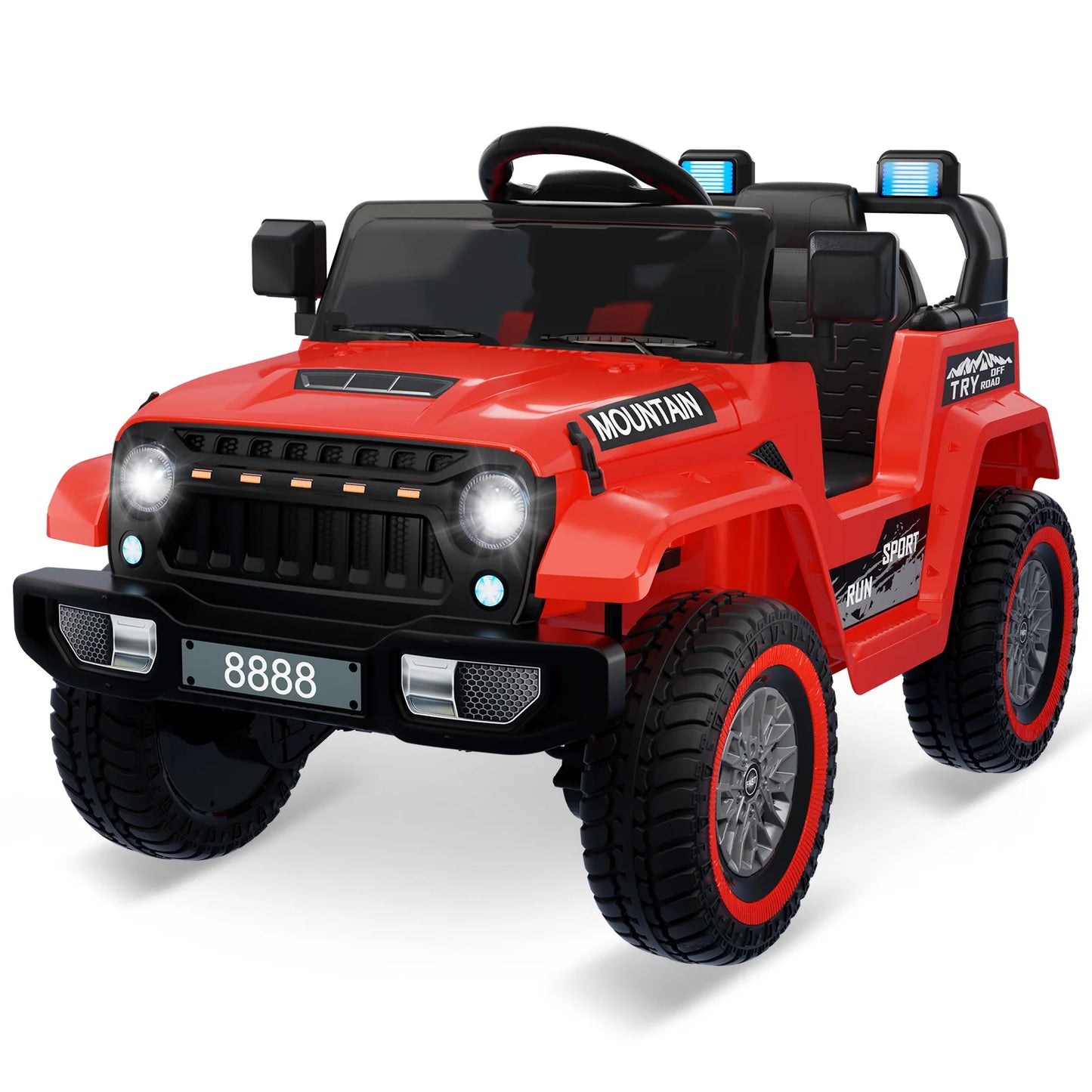 12V Kids Ride on Truck Car, Battery Powered,Electric Vehicles Toy for 3-5 Y Boys Girls Gift,3 Speeds, LED Lights,Remote Control