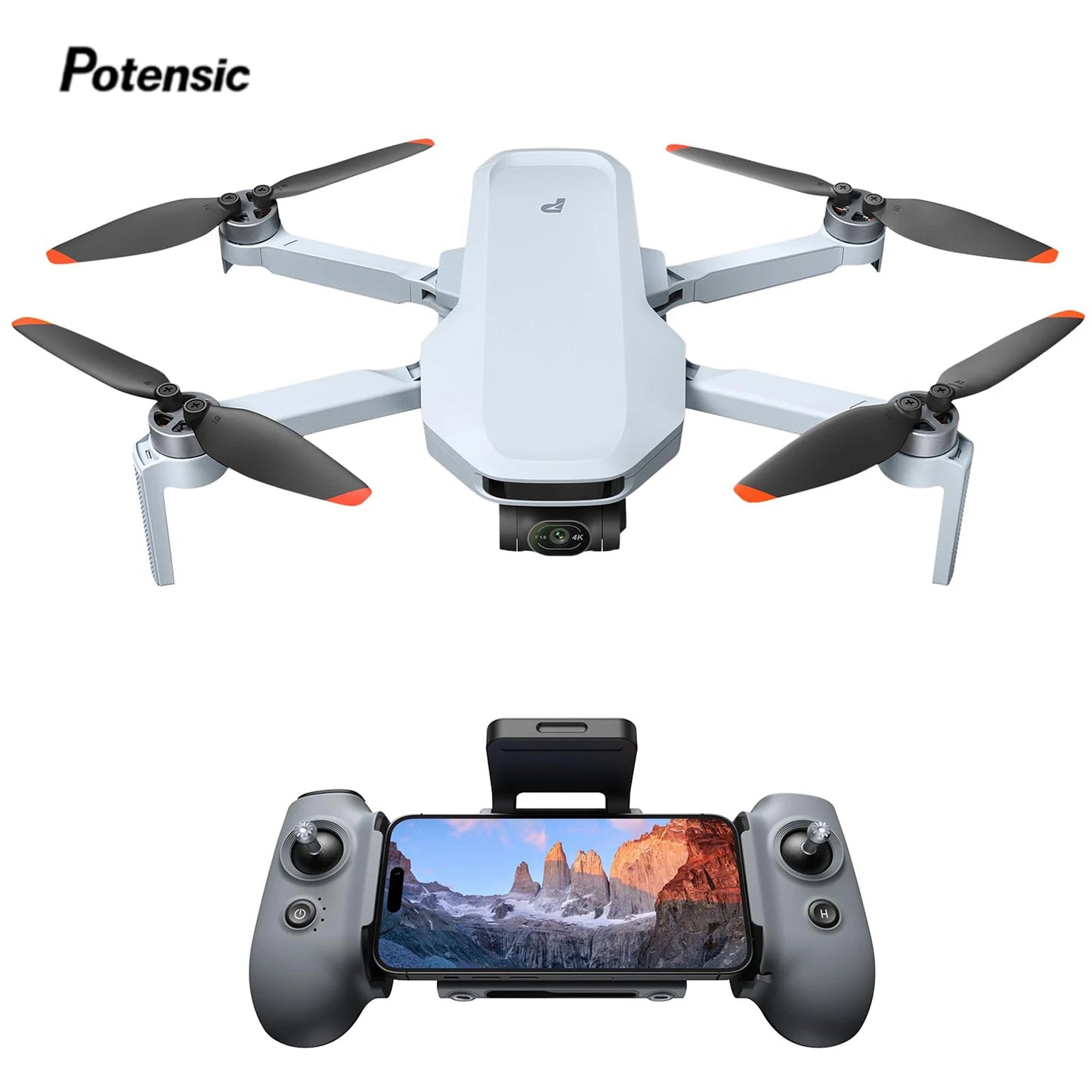 Potensic ATOM 2 Camera Drone, 4K HDR Video, 8K Photo, 3-Axis Gimbal,Under 249g, Vertical Shooting,10-KM, AI Night Shot, AI Track