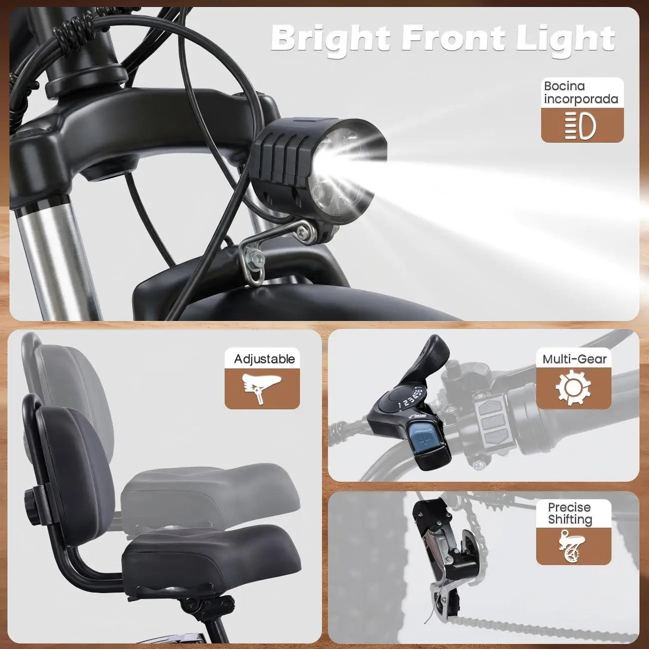 PEAK 1000W Foldable Electric Trike for Adults 50-Mile Range 48V 15AH Removable Battery&7-Speed Gearing 20"X4.4"Fat Tire Tricycle