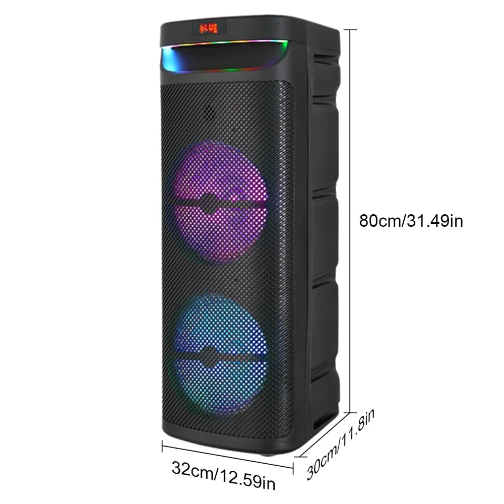 CURUK 3000W Dual Portable Bluetooth Party Speaker Subwoofer
