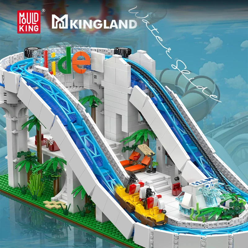 Mould King 11021 Amusement Park Toys The Motorized Water Slide Building Block Roller Coaster Brick Set Kids Christmas Gift