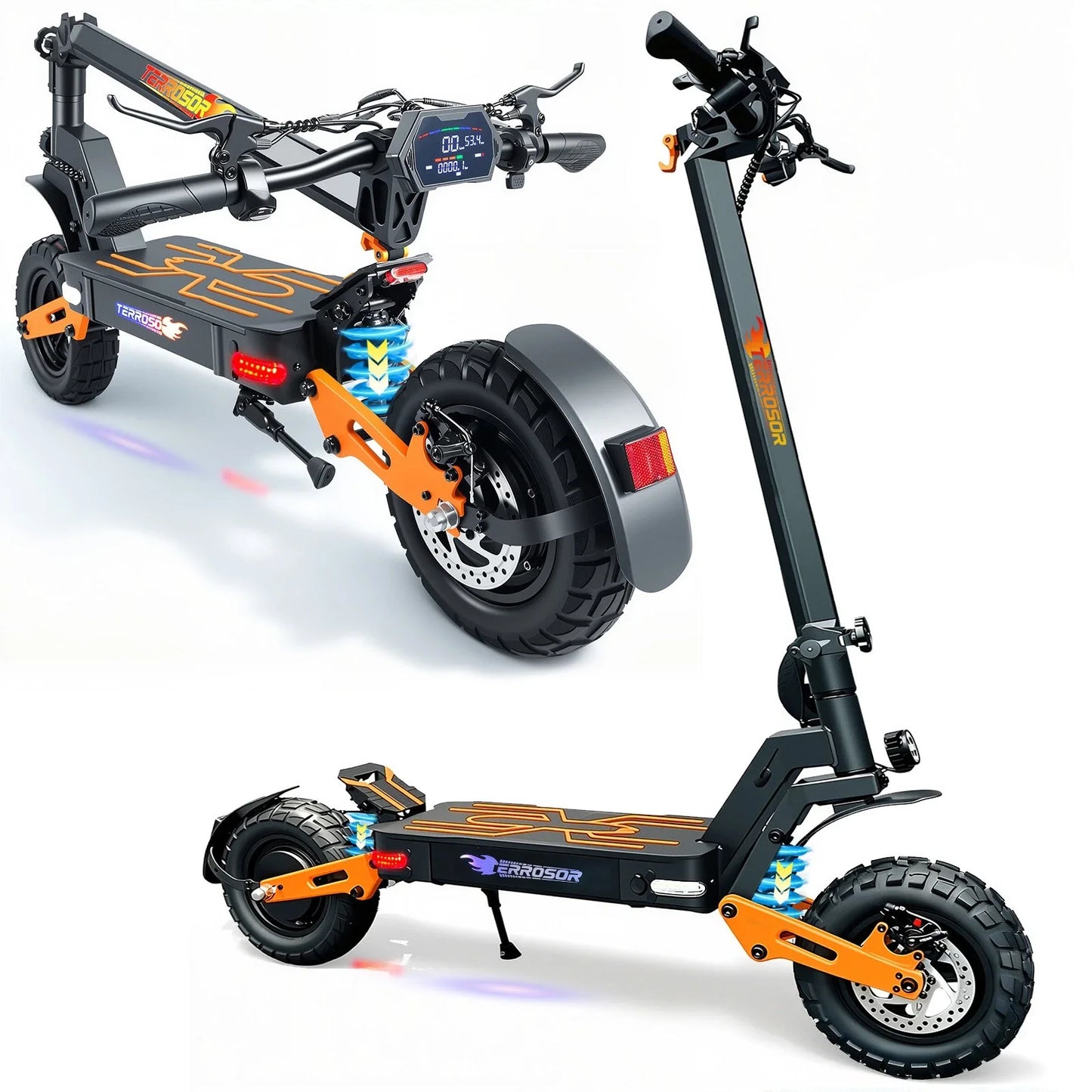 Folding Electric Scooter 1200W With Suspension Up To 40 Mph