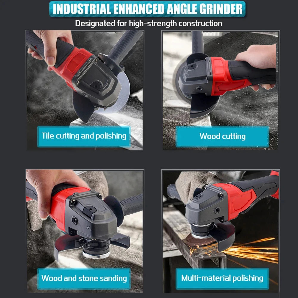 125mm Brushless Electric Angle Grinder 3 Gears Cordless Grinder Cutting Machine Power Tool For Milwaukee 18V Battery Pin