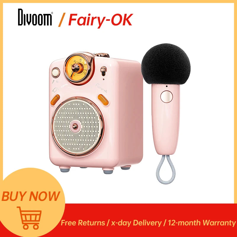 Divoom Fairy OK Portable Bluetooth Speaker With Karaoke Microphone