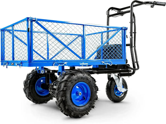 Utility Service Cart Wheelbarrow Power Wagon, Super Duty Electric 48V DC Li-Ion Battery Powered, 500 lbs Load & 1000+ lbs