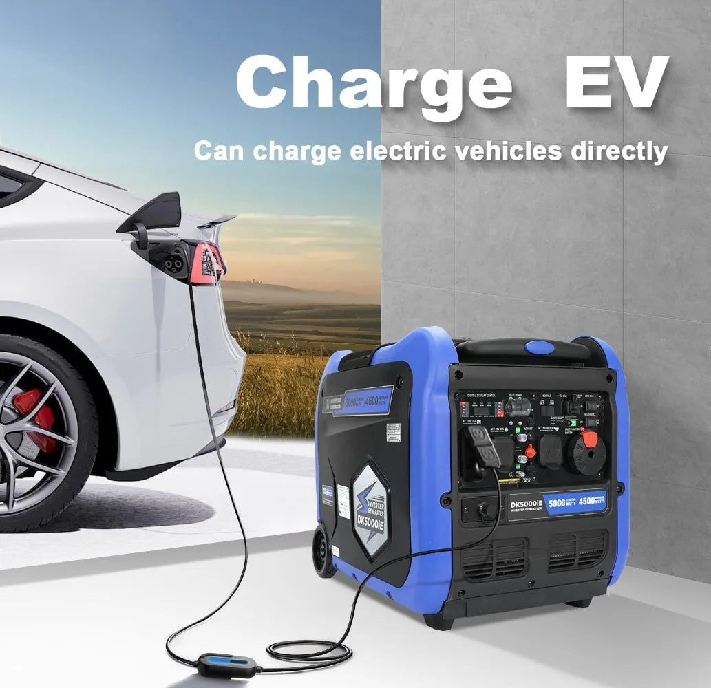 5000W Inverter Generator, Electric Start, Dual/Tri-Fuel, 120V/240V Output, Wheel Kit for Home Backup Power