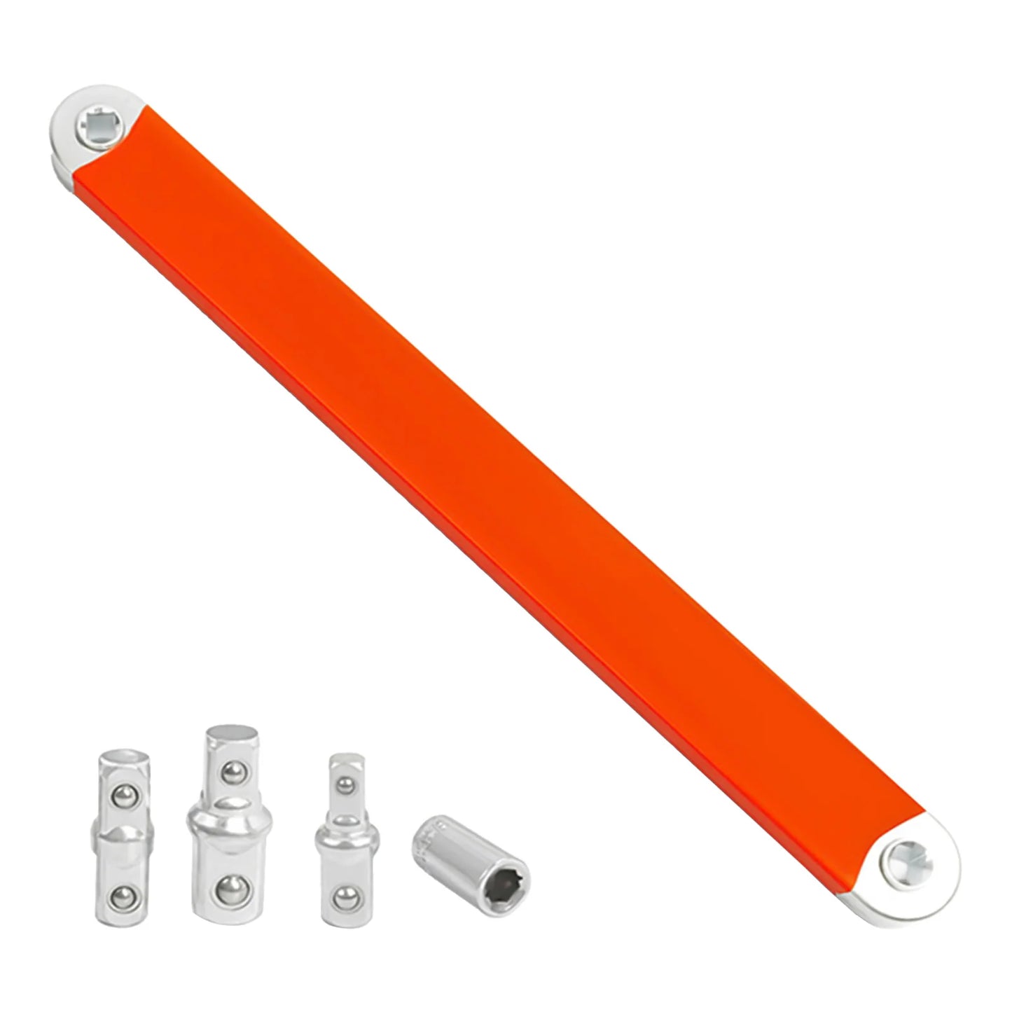 Double Head Ratchet Wrench Adjustable Extension Tool 39cm Carbon Steel Professional Quick Release for Tight Spaces Repair