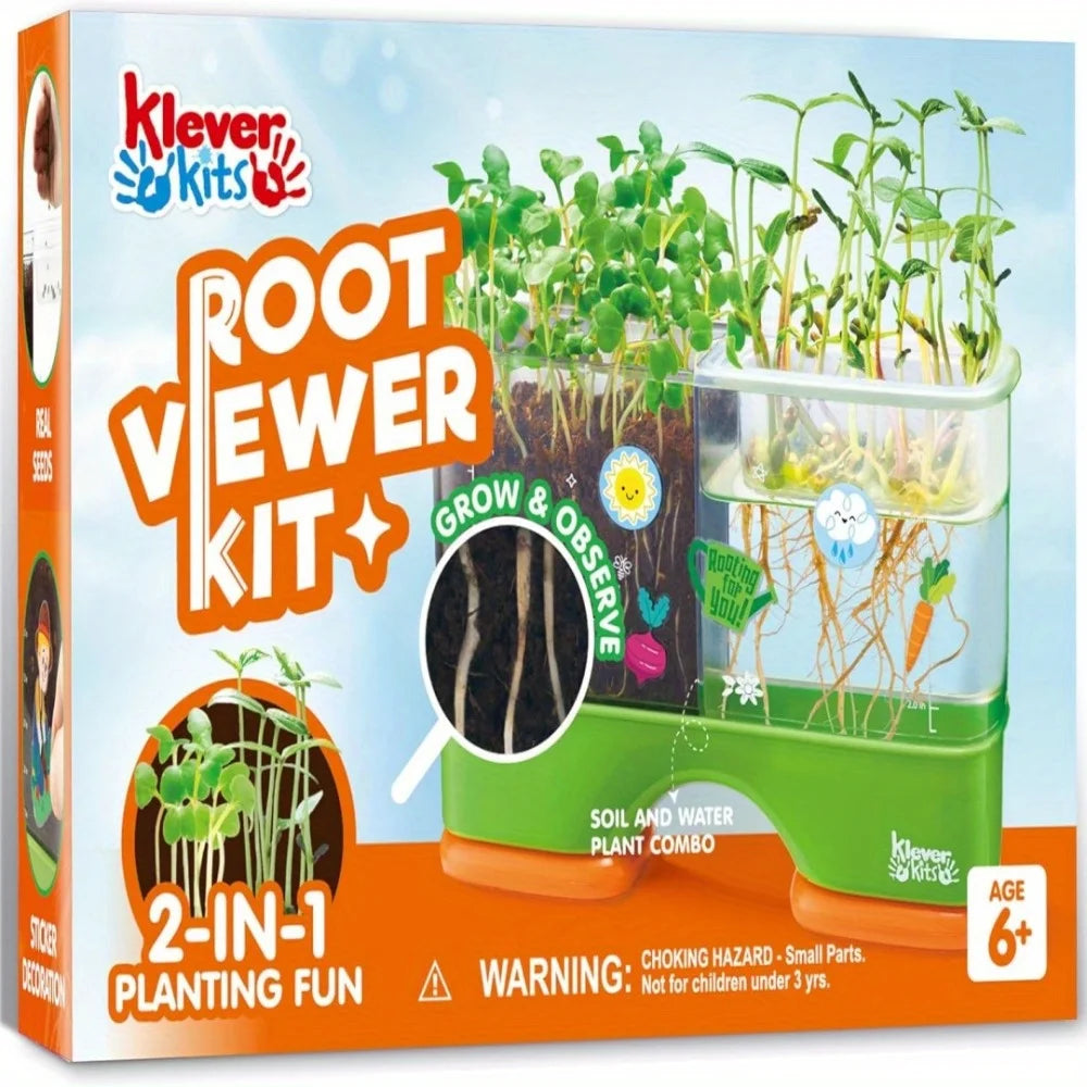 Joyfy 2 in 1 Root Viewer Planting Science Kit for Kids Aged 6+ STEM Learning Gifts Soil Hydro Observation Kit Birthday Toys