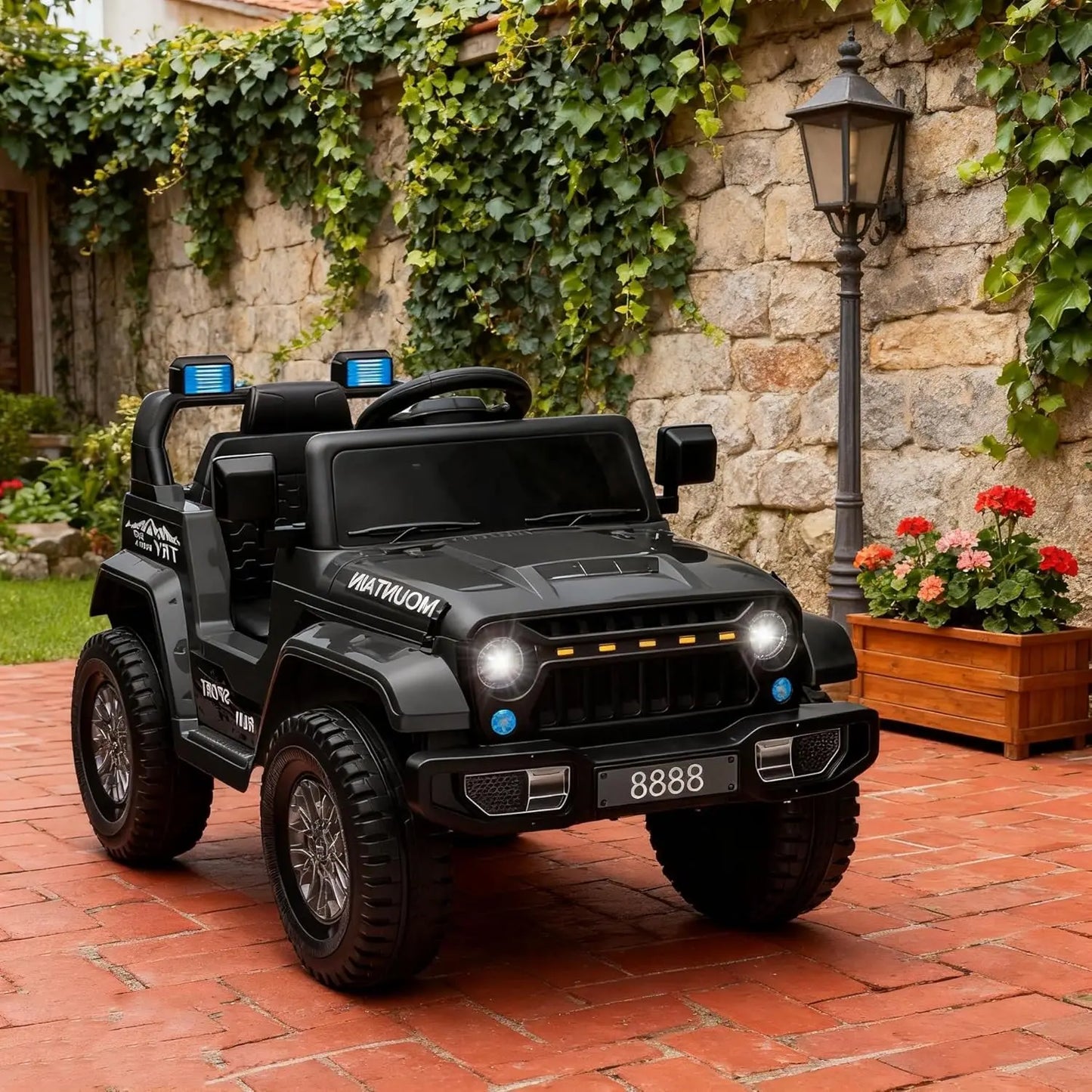 12V Kids Ride on Truck Car, Battery Powered,Electric Vehicles Toy for 3-5 Y Boys Girls Gift,3 Speeds, LED Lights,Remote Control