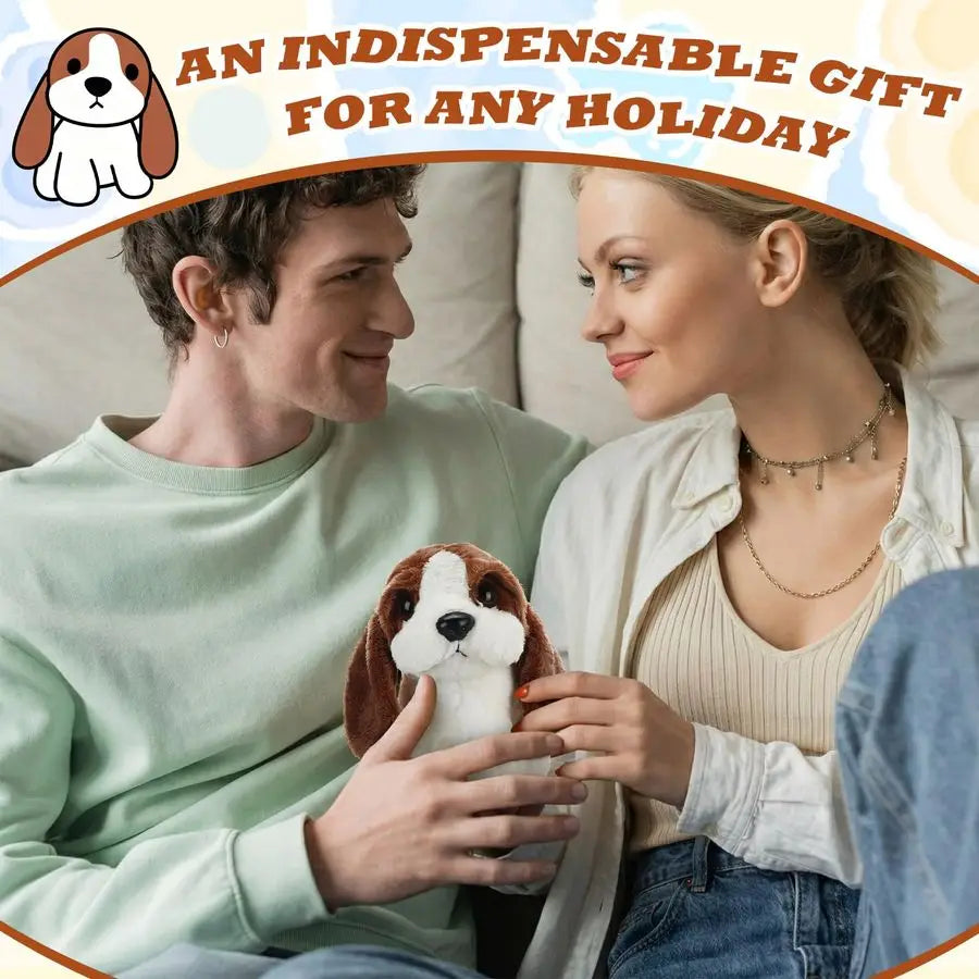 5 Pack 8 Mini Plush Dogs with Voice Recorder Set 30 Seconds Voice Sound Recorder Module Cute Stuffed Animal Plush Toys with Zipp