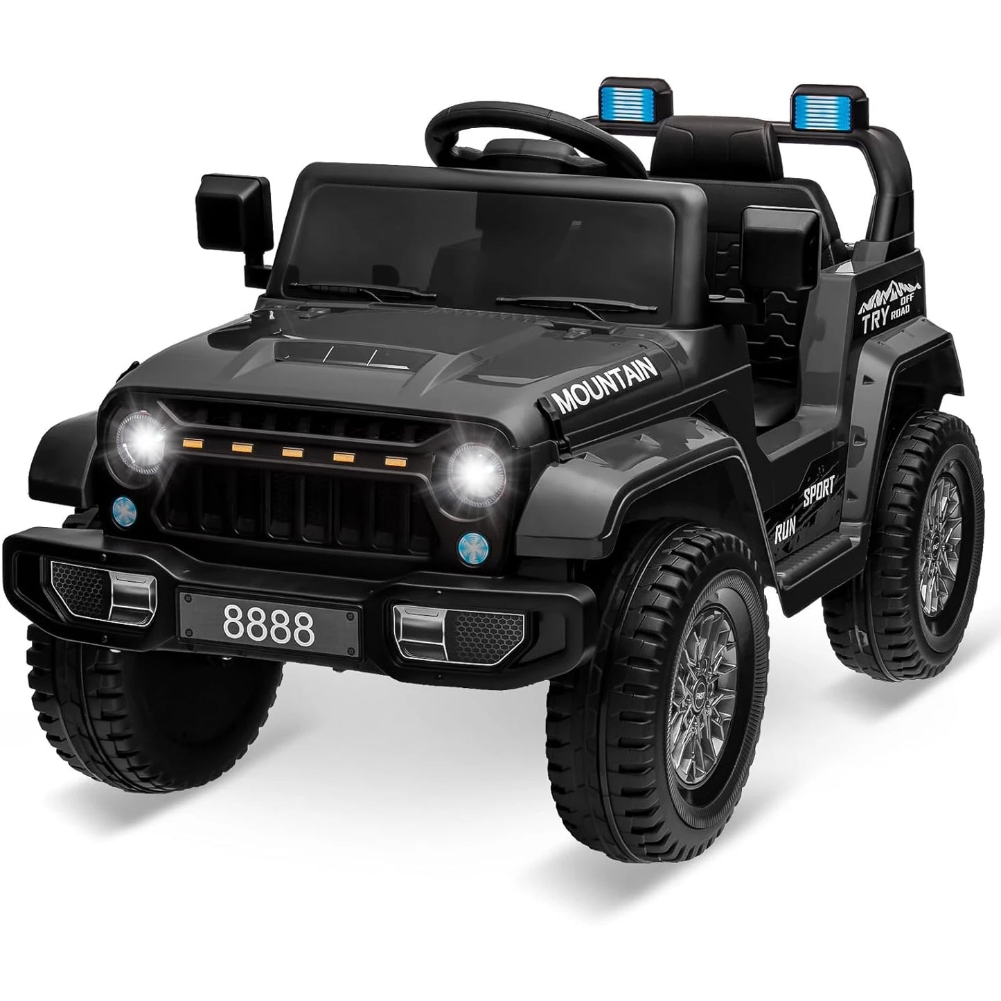 12V Kids Ride on Truck Car, Battery Powered,Electric Vehicles Toy for 3-5 Y Boys Girls Gift,3 Speeds, LED Lights,Remote Control
